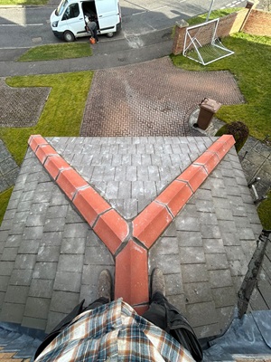 Top down view of a roof